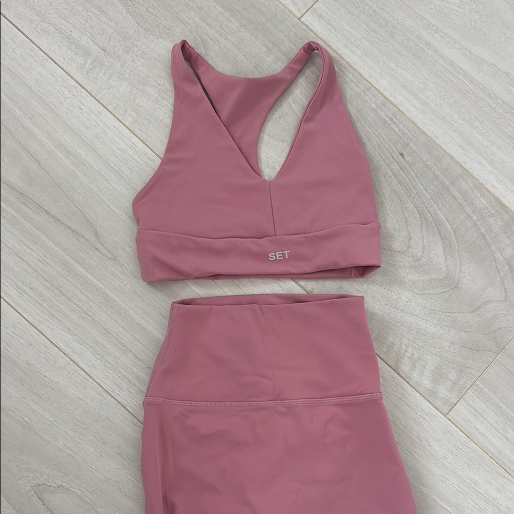 SET Active Mauve Pink High-Waist Leggings & Sports Bra Set